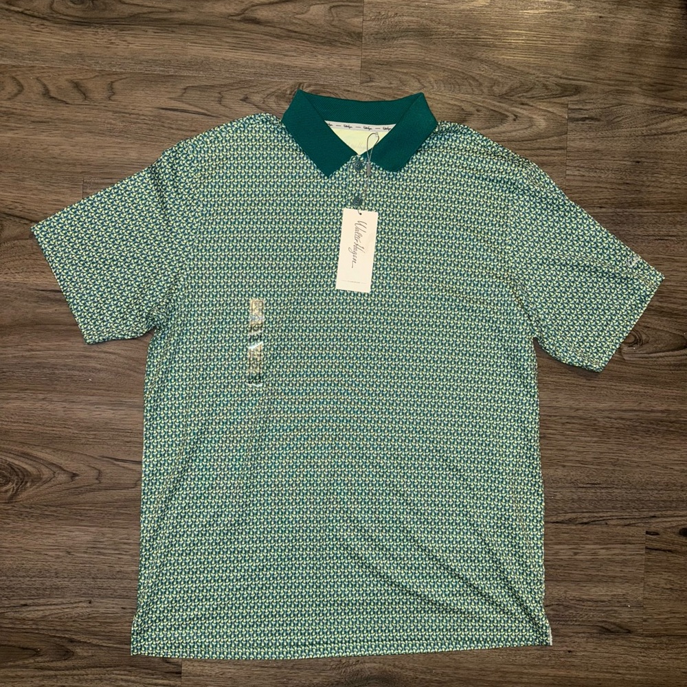 NWT Walter Hagen Men's Clubhouse 19th Hole Golf Polo Green L